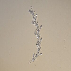 Wedding hair accessory silver beaded clip